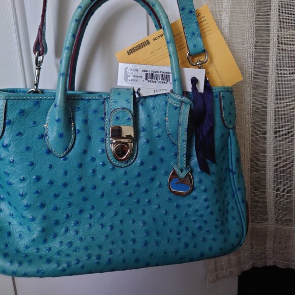 Dooney & Bourke Blue Ostrich Bag - Picture 16 of 16